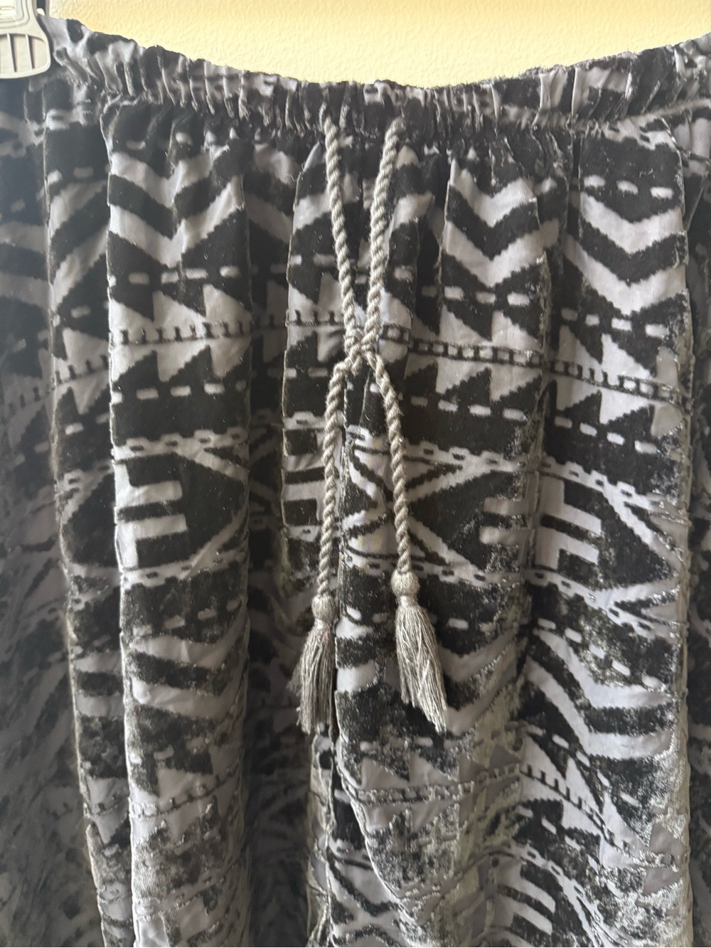 Denim & Supply Ralph Lauren Black Burnout Velvet Handkerchief Skirt M Boho - Picture 9 of 11